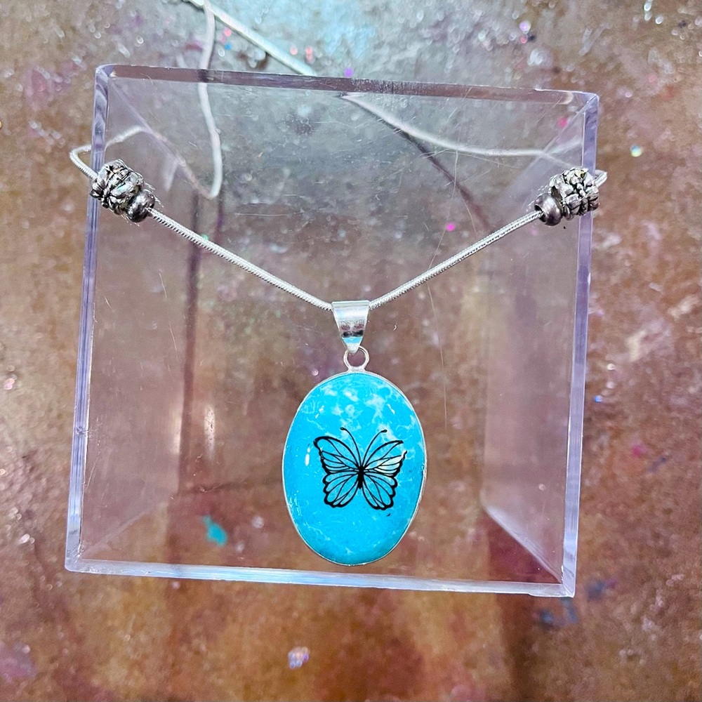 Butterfly Larimar Necklace